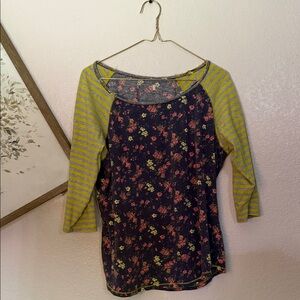 Floral and Striped Women's Top